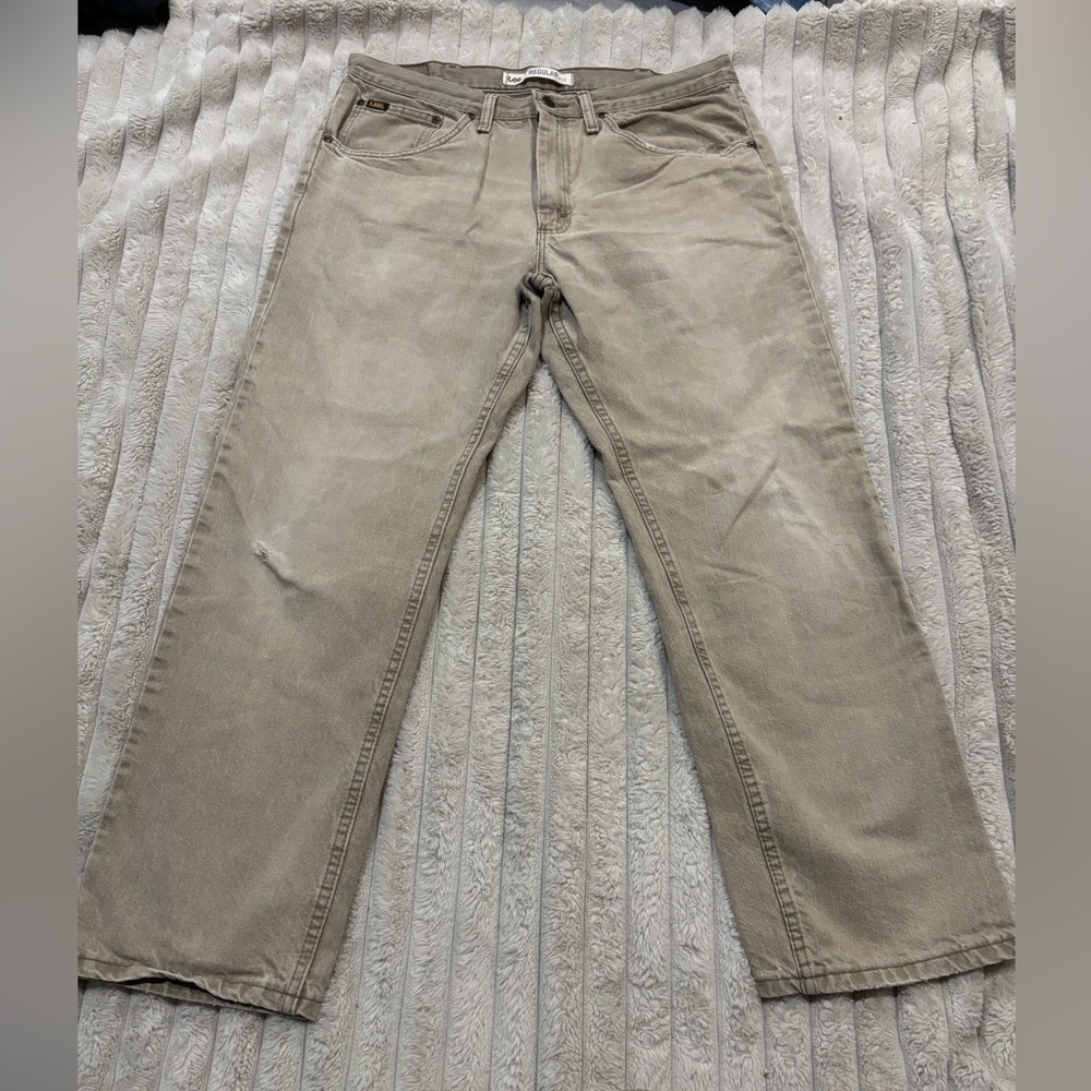 Neutral Beige Straight-Leg Jeans Lee jeans tan